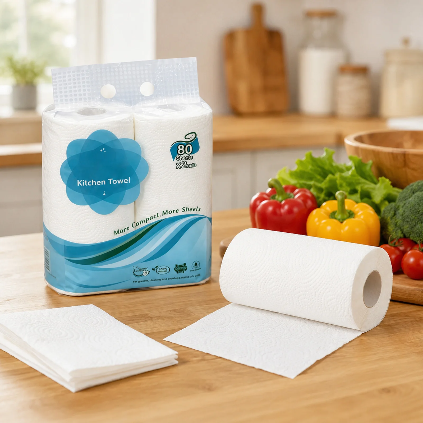 Kitchen Paper Towels Multi-Purpose Roll Towels for Water and Oil  Absorbent Kitchen Hand Towel for Wiping Hands and Cleaning  ﻿