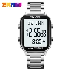 SKMEI 2135 Compass Adhan Alarm Hijri Islamic Wristwatches Clock Back Light Display Muslim Azan Digital Watches Prayer with Qibla