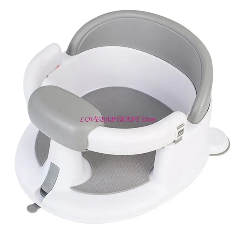 Kursi bathtub bayi multifungsi yang nyaman rak baby shower nonslip bangku mandi selama 6 hingga 18 bulan anak laki -laki 4xbc