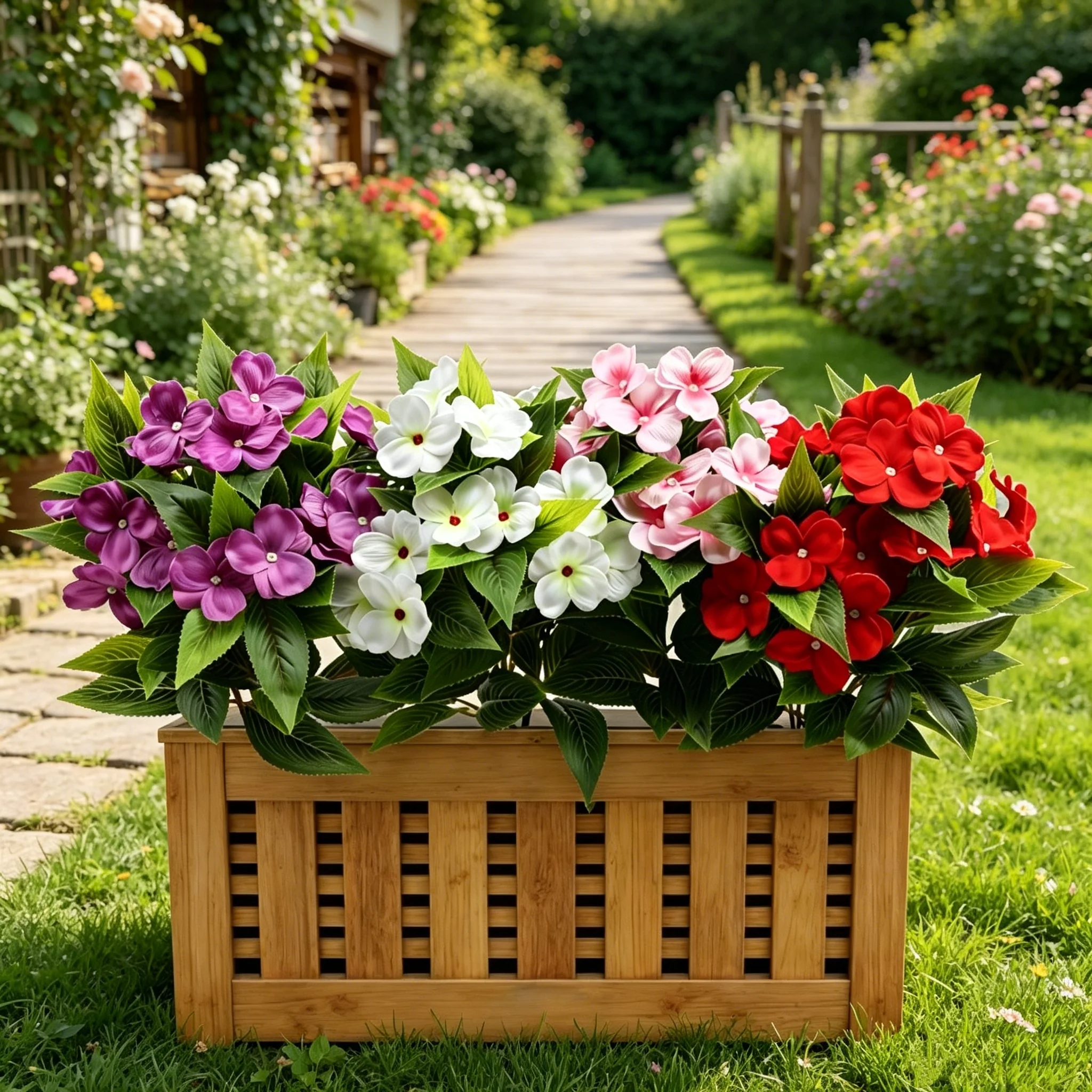 

4 Pieces, Vase Not Included, Artificial Petunia Flowers, Multi-Colored Artificial Flower Pots, High-Quality Decorative Ornaments for Courtyard and Balcony, Long-Lasting Non-Wilting Fake Flowers, Home and Outdoor Landscaping Essentials, Tabletop and Window