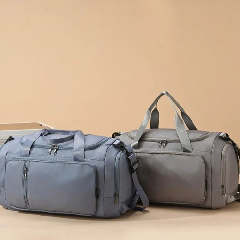 กระเป๋าเดินทางผ้าอ็อกซ์ฟอร์ดอเนกประสงค์ กระเป๋าสะพายกีฬาฟิตเนส แยกช่องแห้งเปียก ความจุขนาดใหญ่ กระเป๋าเดินทางแบบดัฟเฟิลสำหรับโยคะ