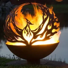 Round metal garden treasure fire pit outdoor decoration creative heating device