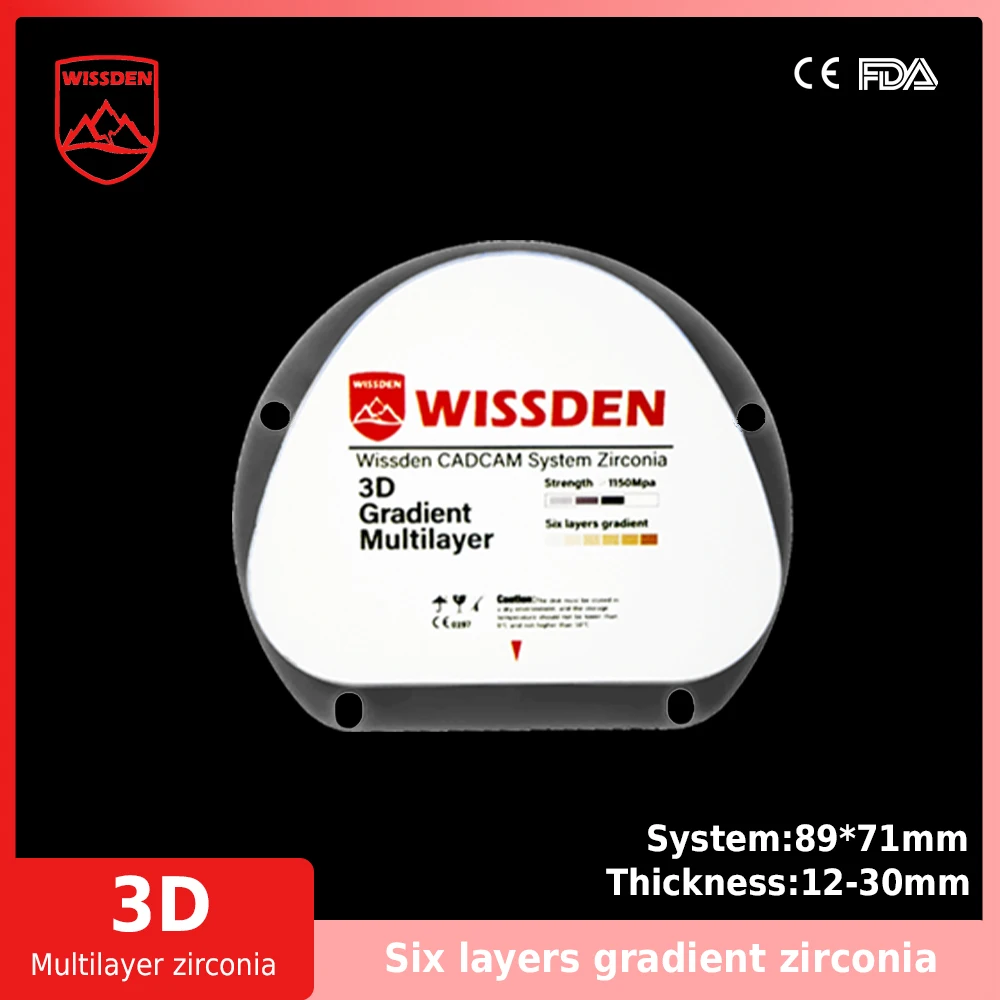 

ON SALE-Wissden Dental Lab Materials Multilayer Zirconia Blocks 3D 71,12-30mm CAD/CAM