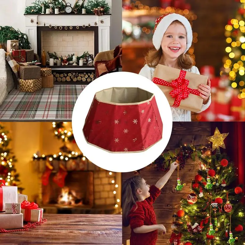 Christmas Tree Collar Christmas Tree Base Cover Skirt Collar Comfortable Foldable Tree Ring Christmas Decorations For Living