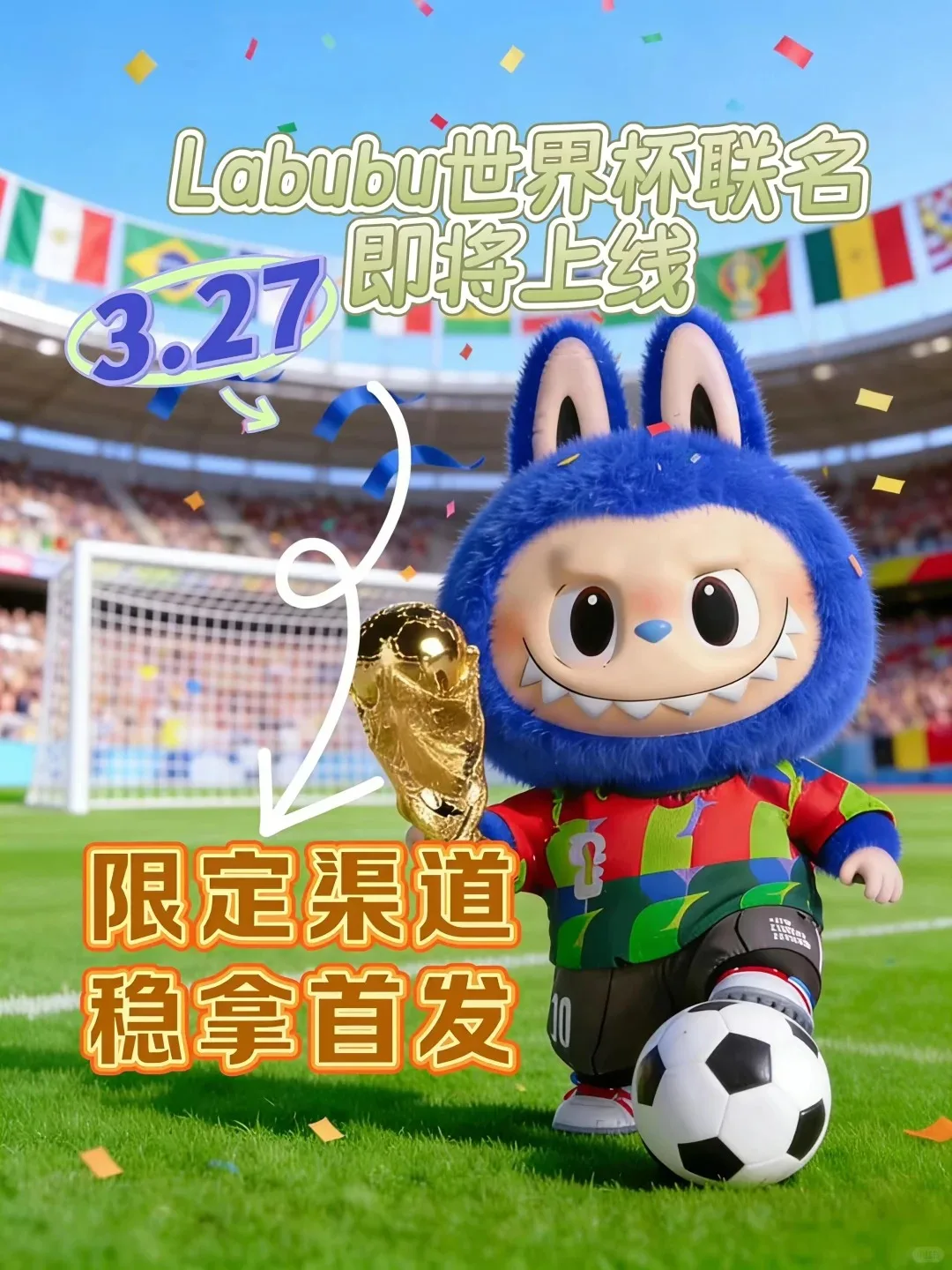 

POP MART 2026 Hot THE MONSTERS X FIFA WORLD CUP CATCH THEWIN Series Cute and Interesting Toy Surprise Collection Birthday Gift