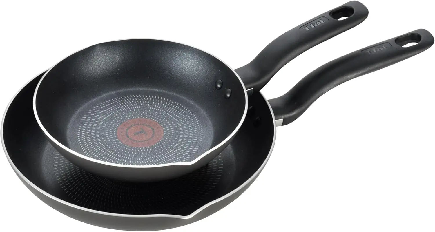 

Non-Stick Fry Pan Set, 8.5 & 10 Inch, Oven Safe to 350°F, Dishwasher Safe, Black - Perfect for Cooking