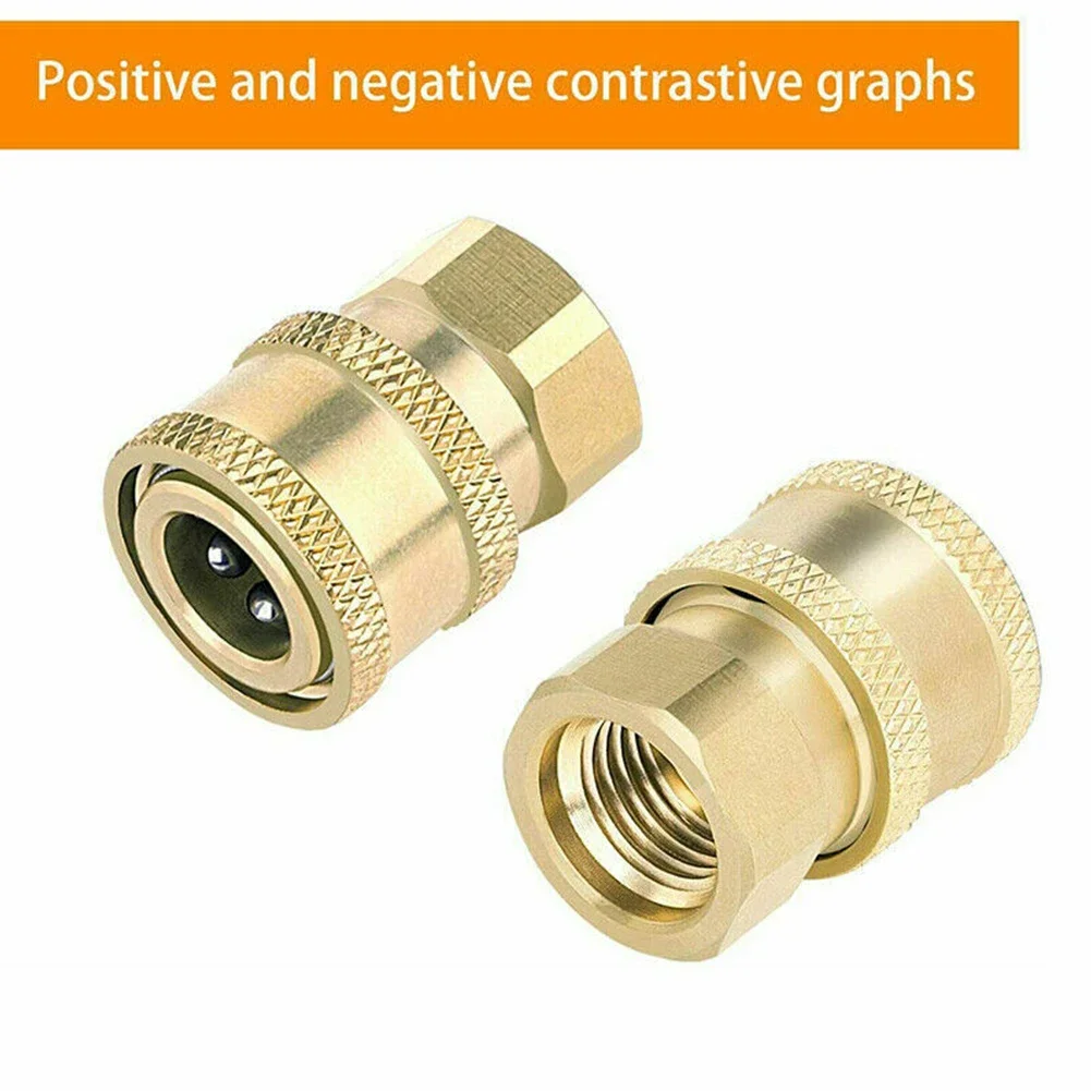 النحاس جهاز تنظيف يعمل بالضغط العالي محول المقرنات الهيدروليكية تركيبات 1/4 "الاتصال السريع المقبس إلى 1/4" أنثى NPT حديقة الري