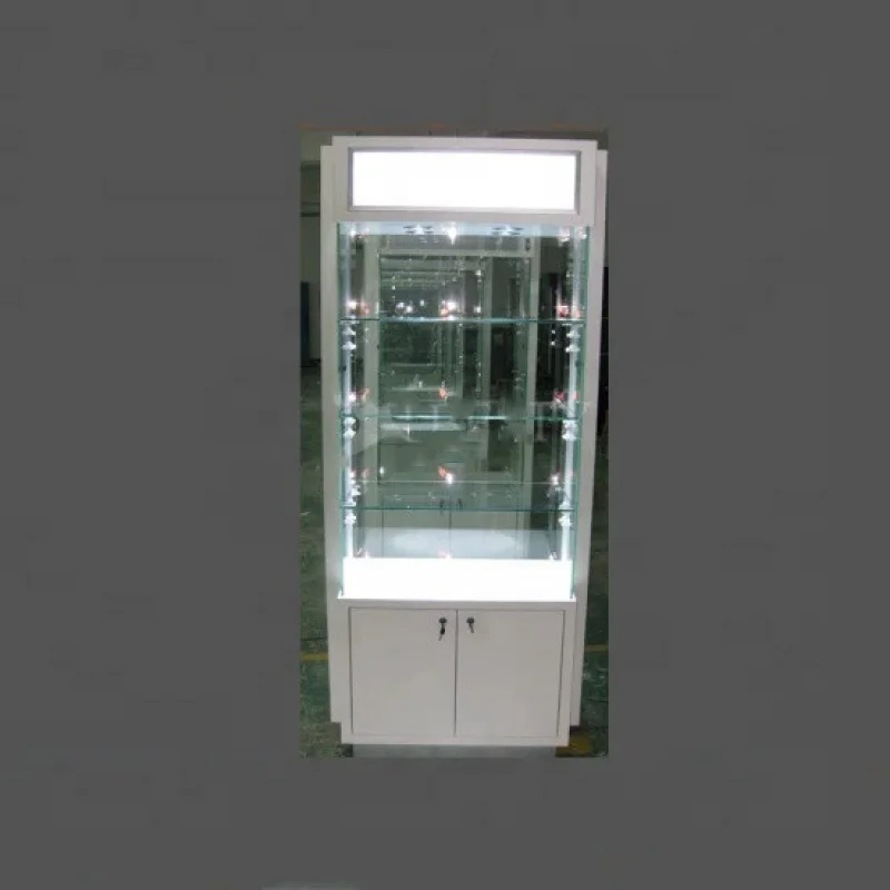 custom.Mirror Backing Jewelry Store Showroom Showcases Jewelry Wall Cabinet Retail LED Glass Showcase Fixture