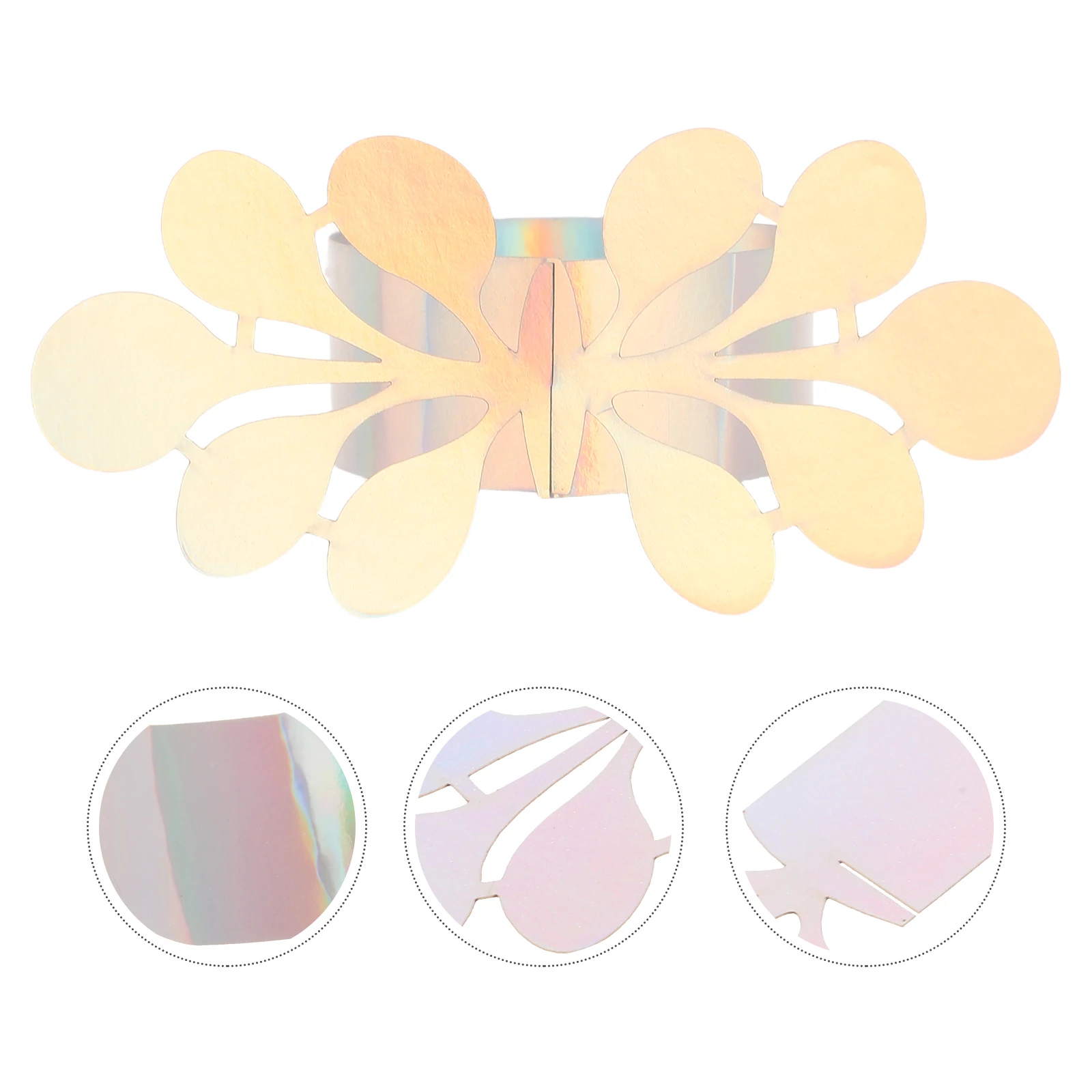 

50 Pcs Wedding Napkin Rings Graduation Napkins Fancy Decorative Dinner Table Paper Buckles Holiday Holders Iridescent Bride