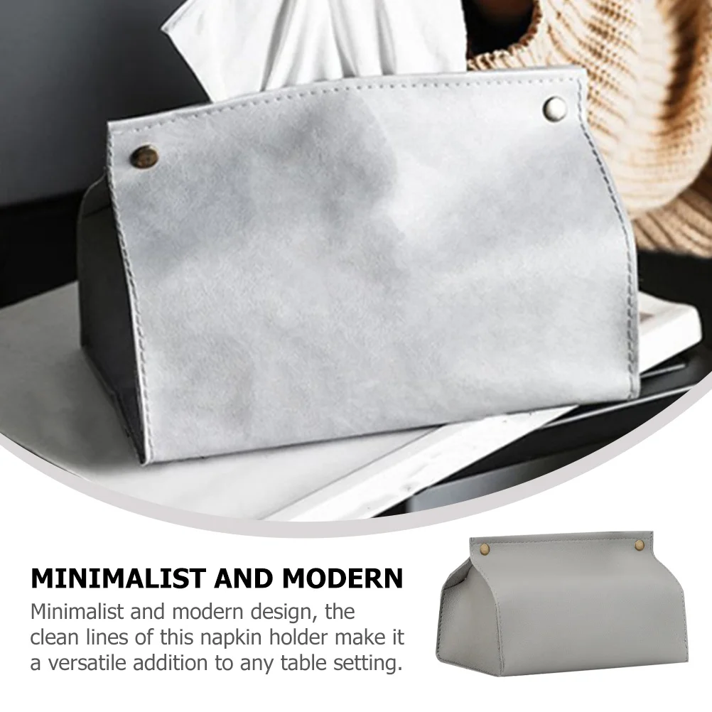 

PU Napkin Holder Paper Towel Storage Box for Car Home Office Stylish Tissue Box Dispenser Napkin Dispenser