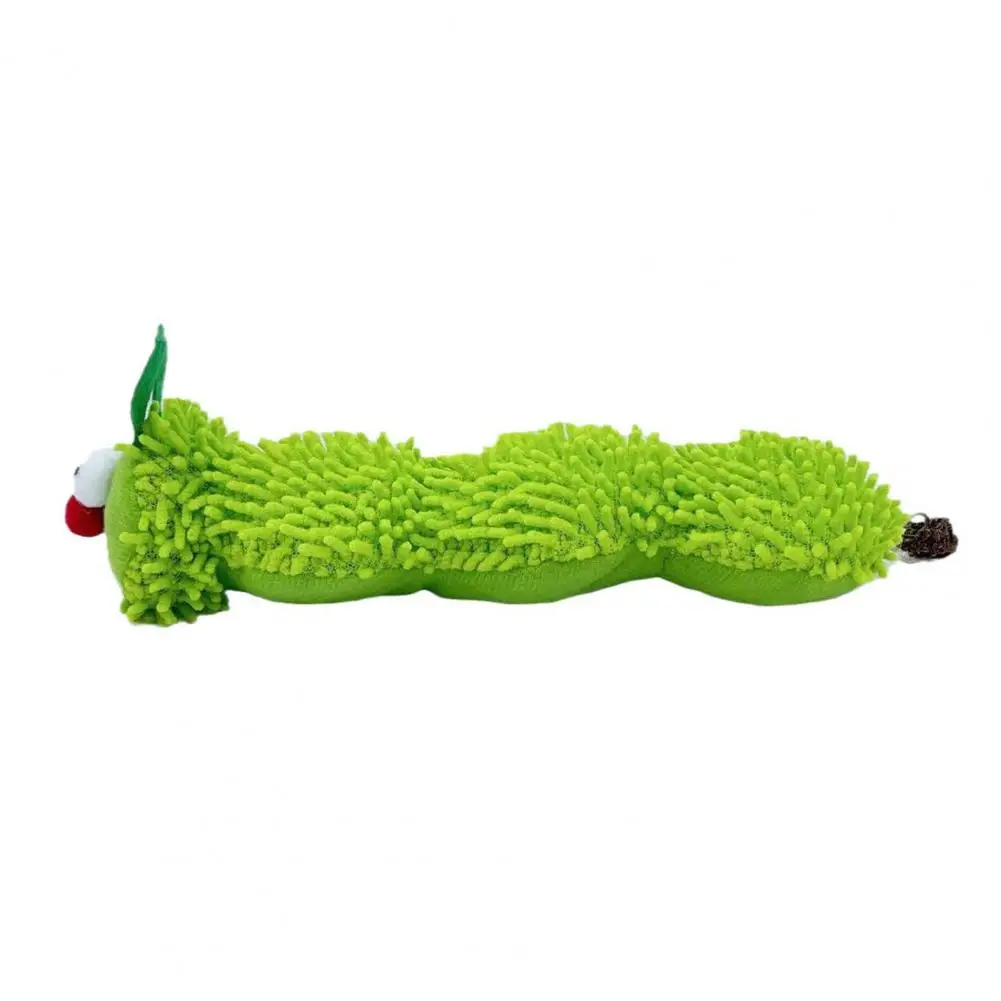 Cat Toy with Long-lasting Durability Bite-resistant Cat Toy Plush Green Caterpillar with Catnip Enhance Bond Protect Furniture