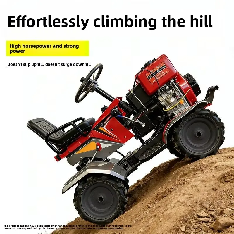 tiller New rotary tiller Four-wheel drive, plowing diesel sitting tiller Paddy field dryland agricultural machinery Agricultural