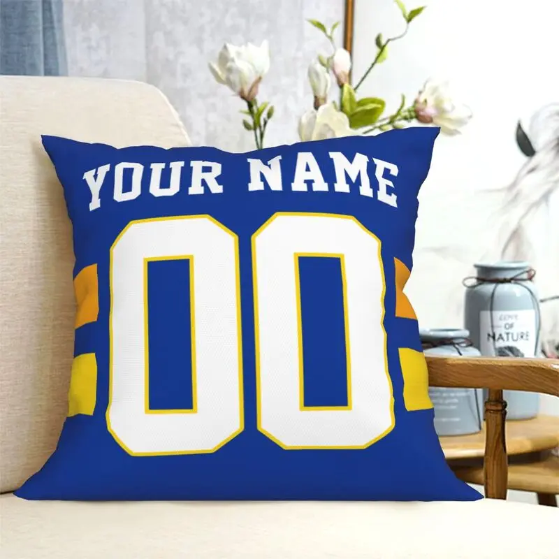 Custom Name & Number Los Angeles Football Personalized Pillowcase, Football Gifts for Football Fan Son Grandson Friend Coworker