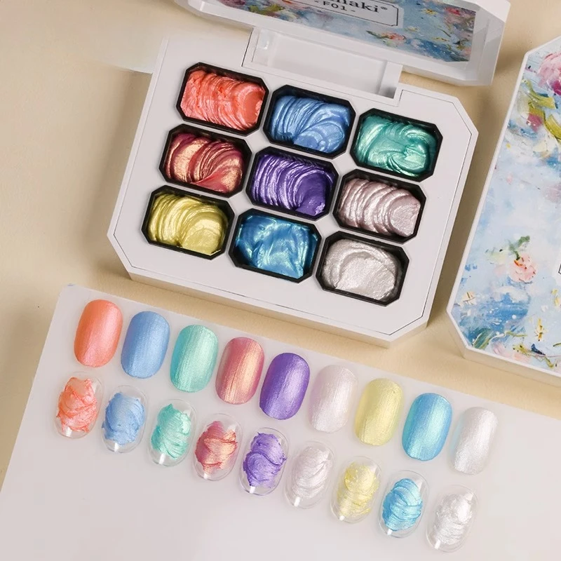 

9Colors Pearlescent Cream Texture Gel Nail Polish Sculpture UV LED Soak Off Gel Varnish 3D Engraving Painting Gel For Nail Art