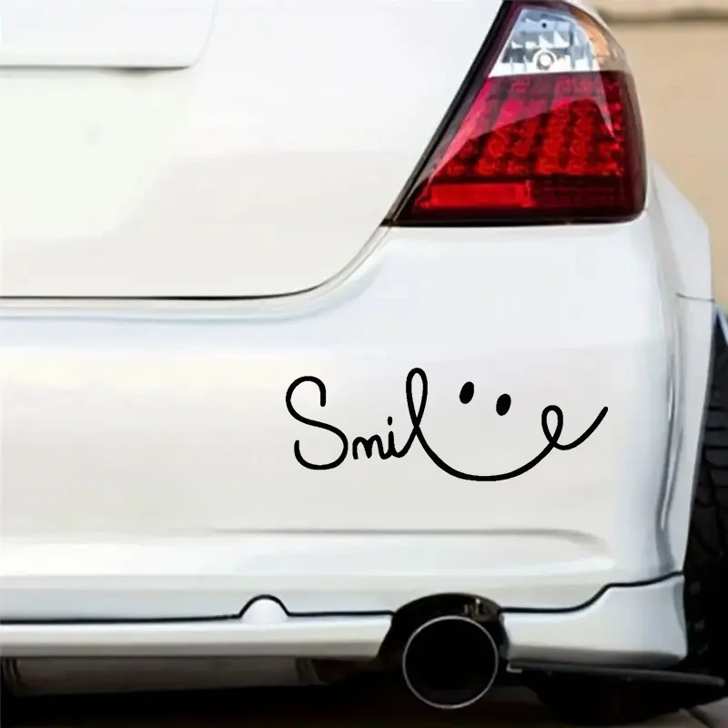 ملصق فينيل Smile - ملصق مقاوم للماء مقاس 12 × 4 سم للسيارة والكمبيوتر المحمول والنافذة والأكواب #4