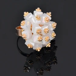 KIOOZOL mix colors square stones rings for women adjustable size ring fashion jewelry   684 KO1