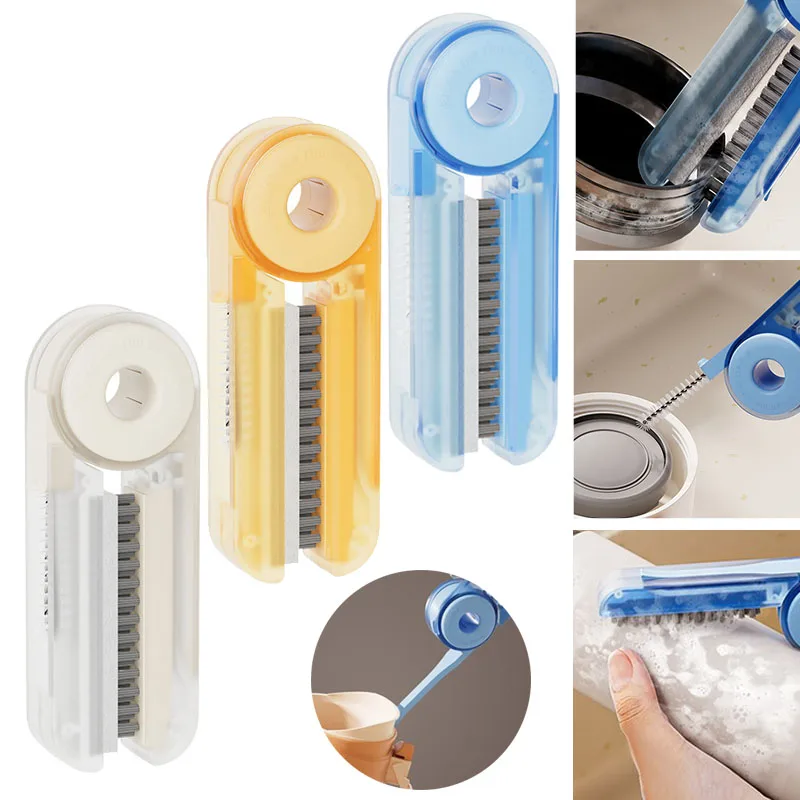 

4-in-1 Cleaning Brush Water Bottle Lid Cleaning Brush Multi-Purpose U-Shaped Cup Crevice Cleaning Brush Silicone Cleaner