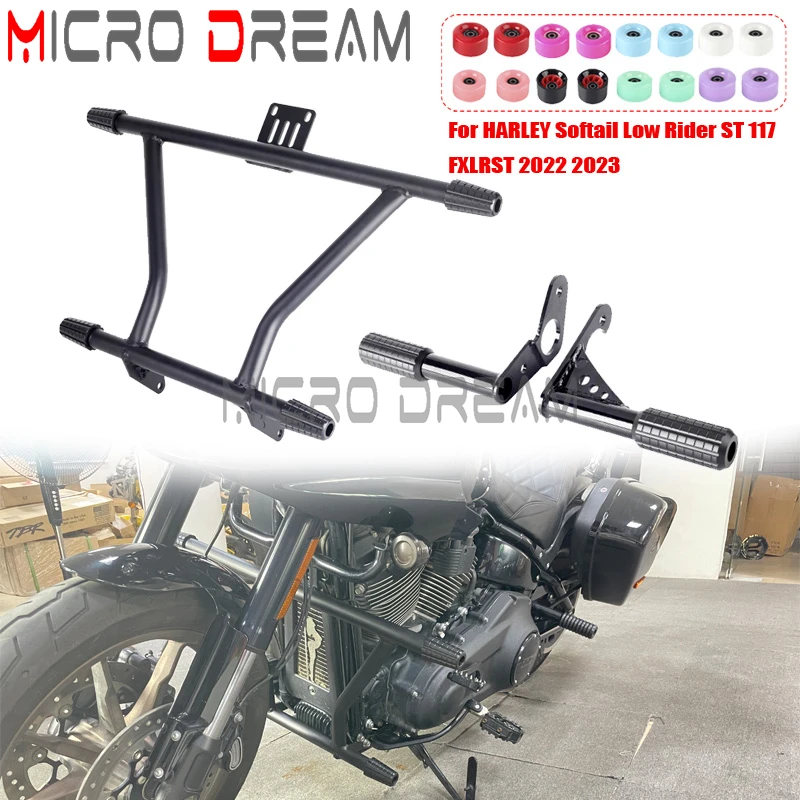 

Highway Peg High 2 Step Engine Guard Crash Bar Passenger Peg Frame Slider For Harley Softail Low Rider S Fat Bob Standard 22 23