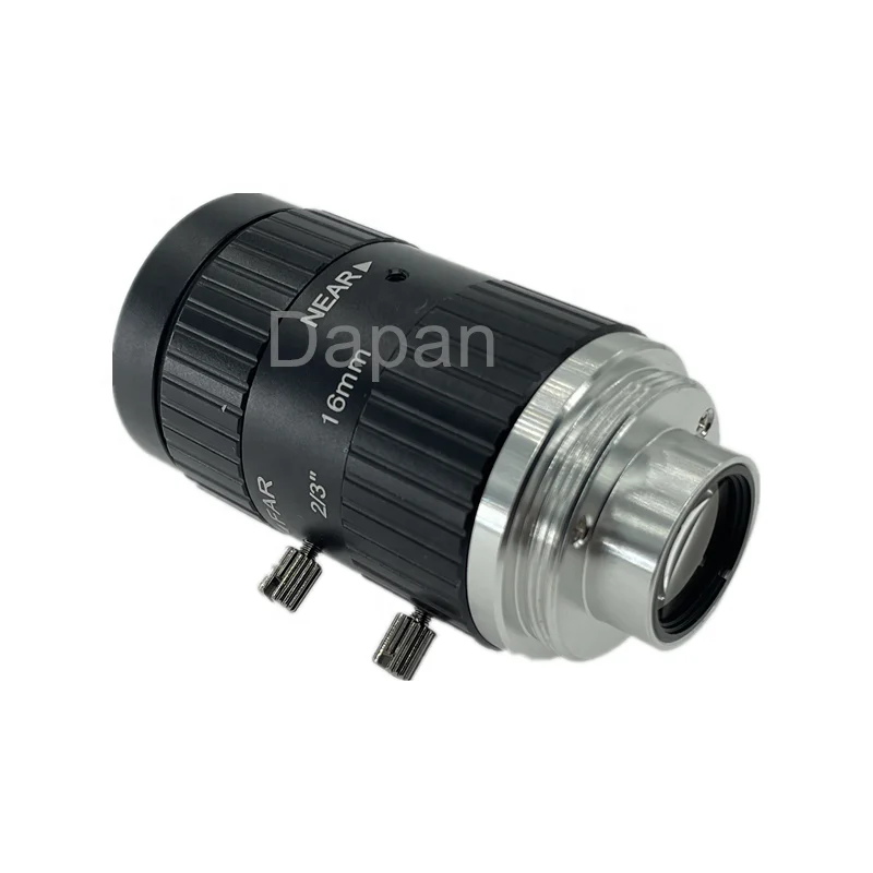 Объектив FA с фиксированным фокусом, 16 мм, 2/3 дюйма, высокое разрешение, C-Mount, 8 МП, низкое искажение для промышленного объектива машинного зрения