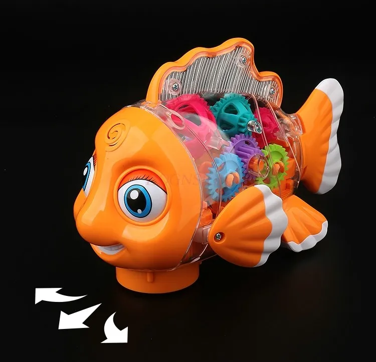 Rompecabezas para niños de 0 a 3 años, juguete eléctrico para educación temprana, pez como regalo para niños