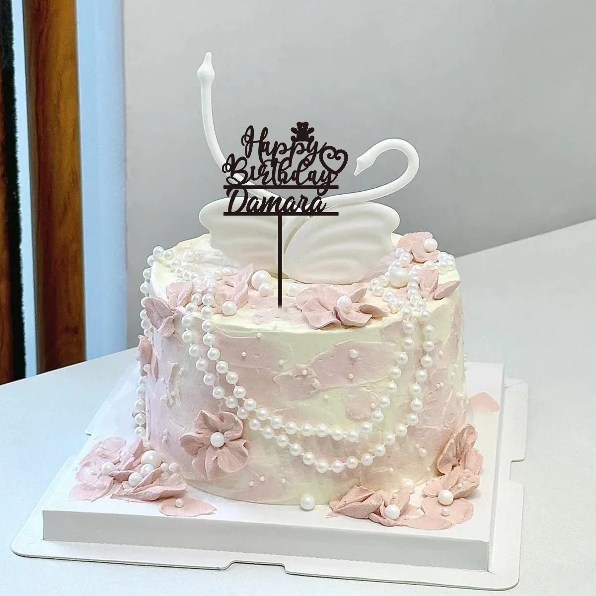 1PC Affordable Happy birthday wishes with star patterns Customized Name Cake Sign Cake Ornaments Unique Birthday Party Décor