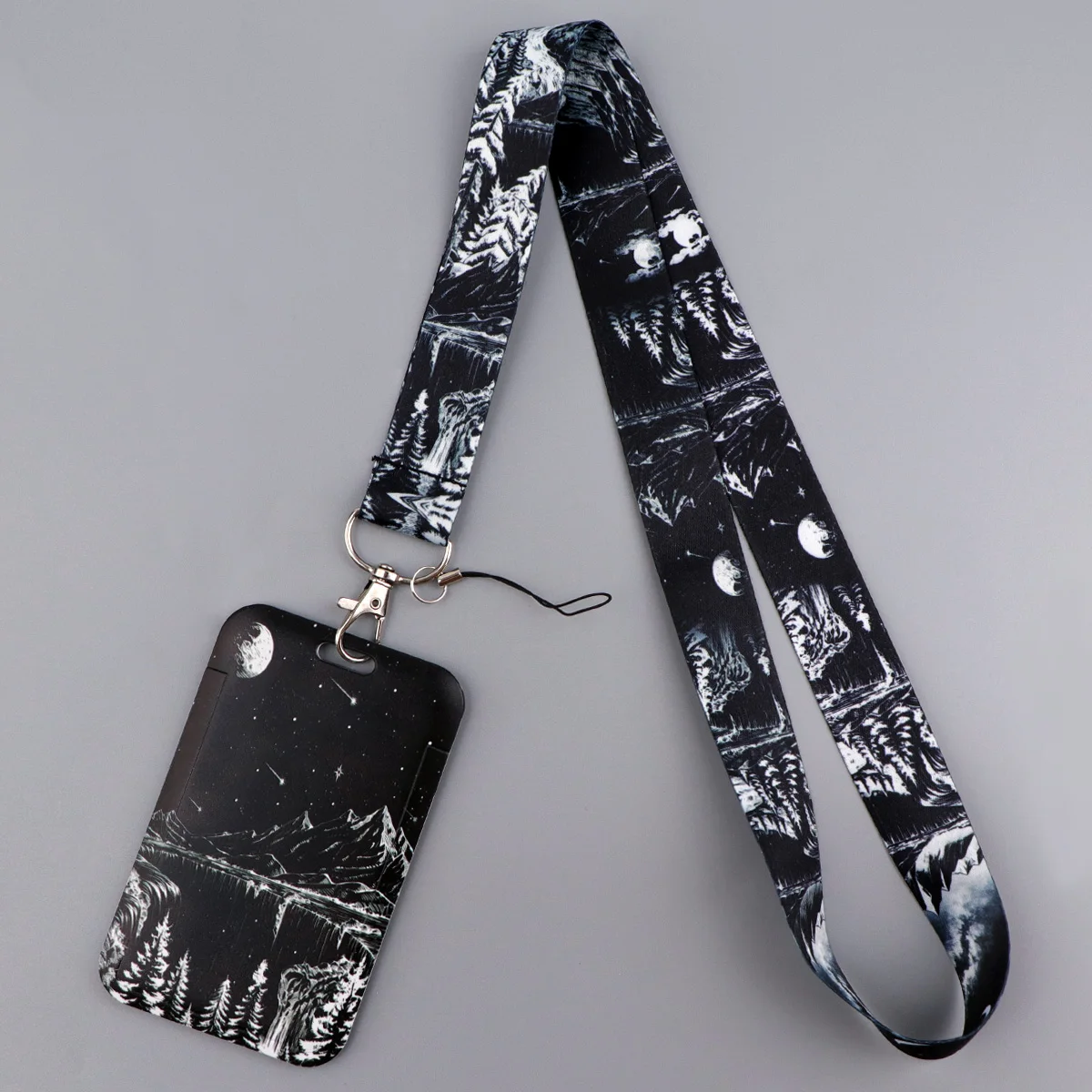 Moth Skull Flag Card Holder Punk Lanyard Neck Strap for Key ID Card Phone Straps Hang Rope Key Ring Holder Accessories Gift view 5
