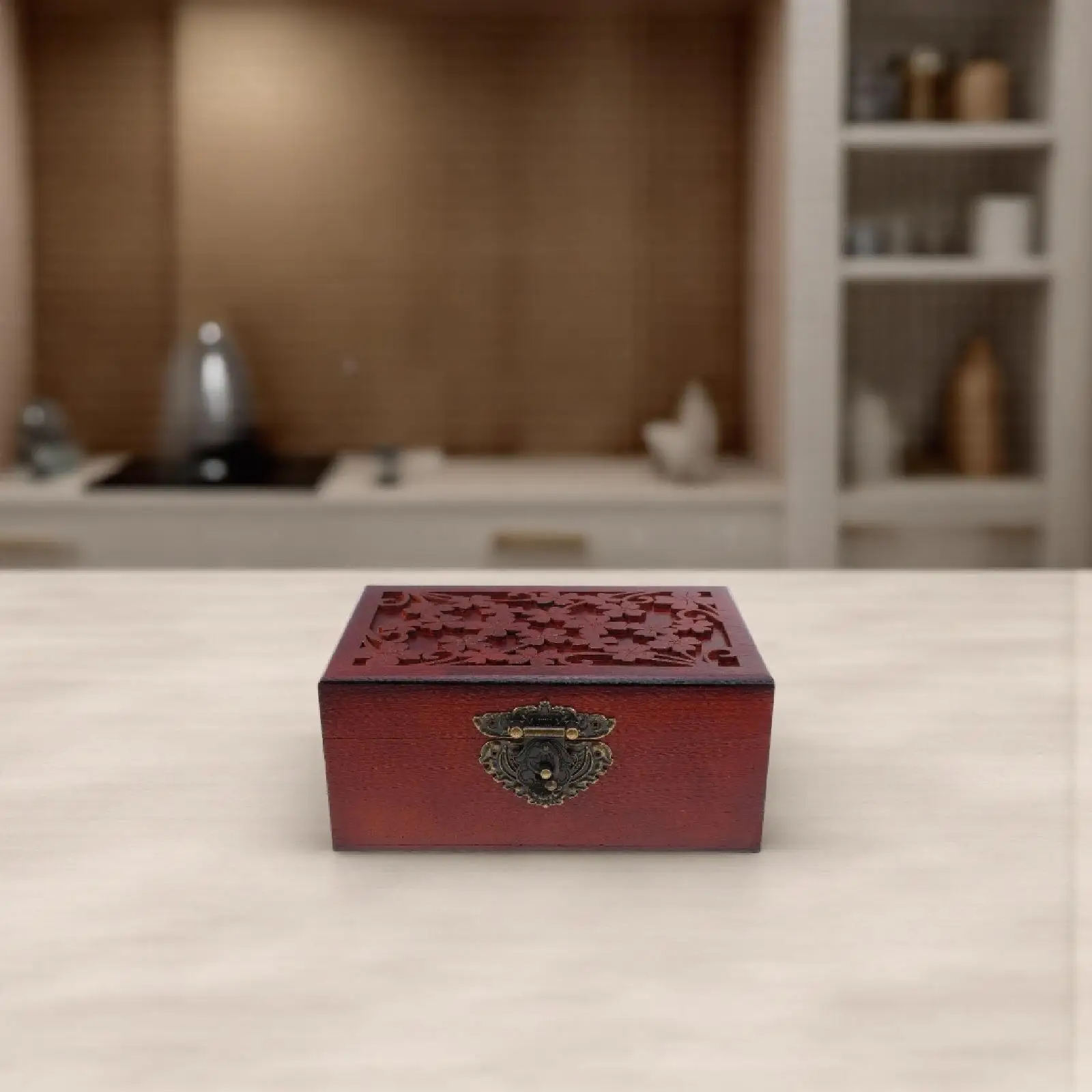 

Wooden Treasure Chest Solid Jewelry Box Trinket Storage Organizer Large Storage Case Home Decoration