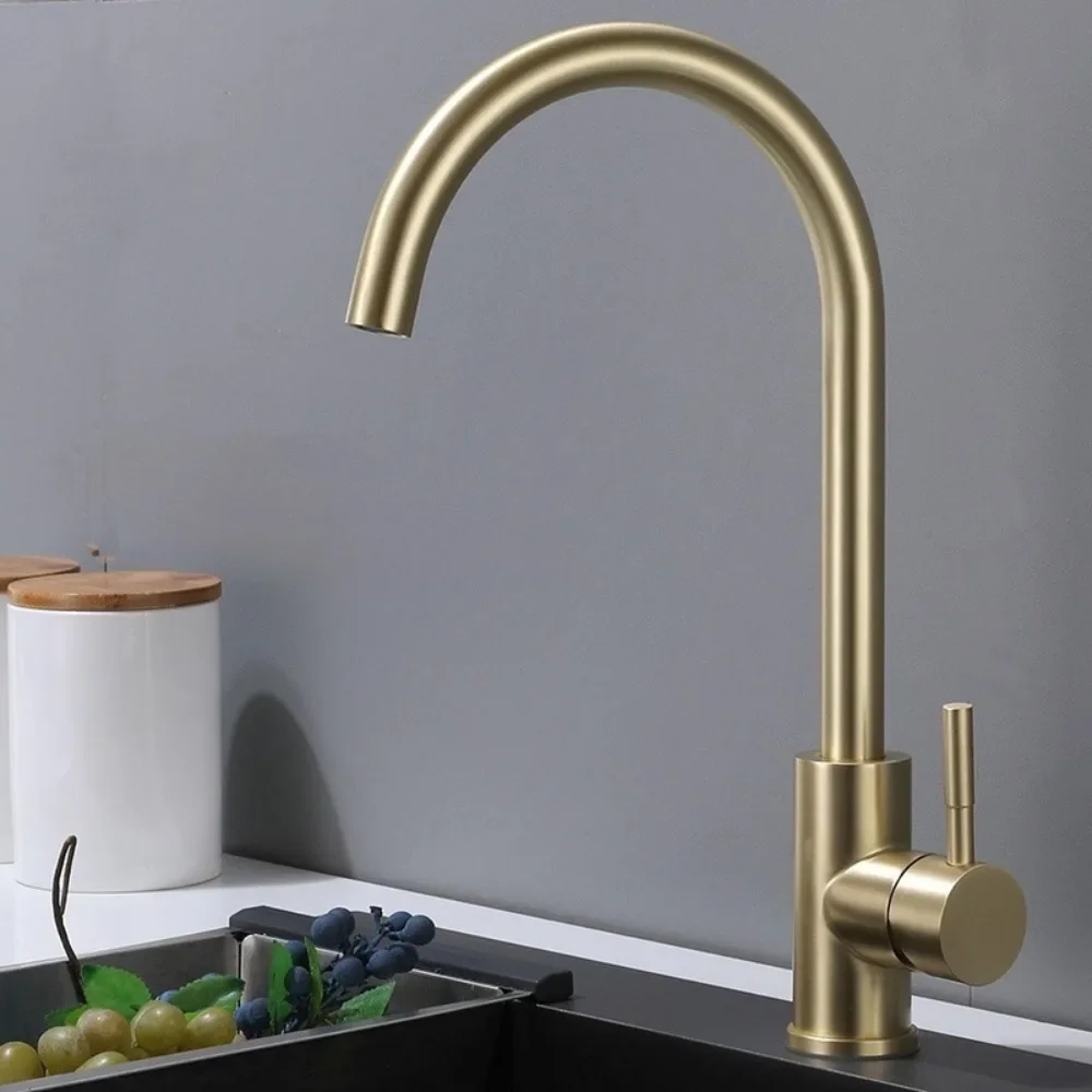 

Stainless steel kitchen faucet, sink vegetable basin, laskin big bend household universal hot and cold faucet
