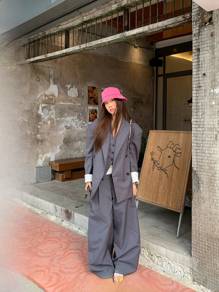 

Костюм Ranwear GAO Level: Брюки в западном стиле с двойным поясом, жилет, модная одежда с длинными рукавами, индивидуальный пошив.