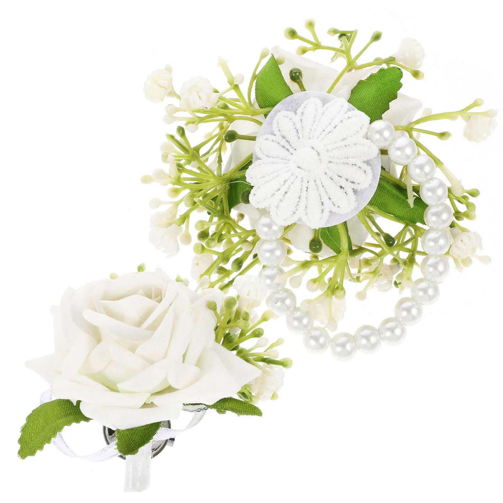 1 ensemble Texture Silicone fleur artificielle poignet Corsage boutonnière mariage mariée demoiselle d'honneur marié accessoires mariage boutonnière