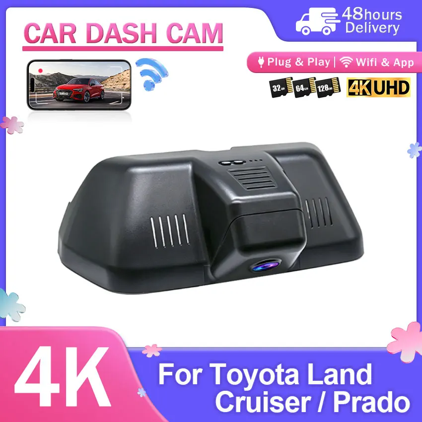 4K Dash Cam Plug and Play For Toyota Land Cruiser Prado 250 LC250 J250 2024 2025 2026 WiFi Car Camera OEM DVR Video Recorder