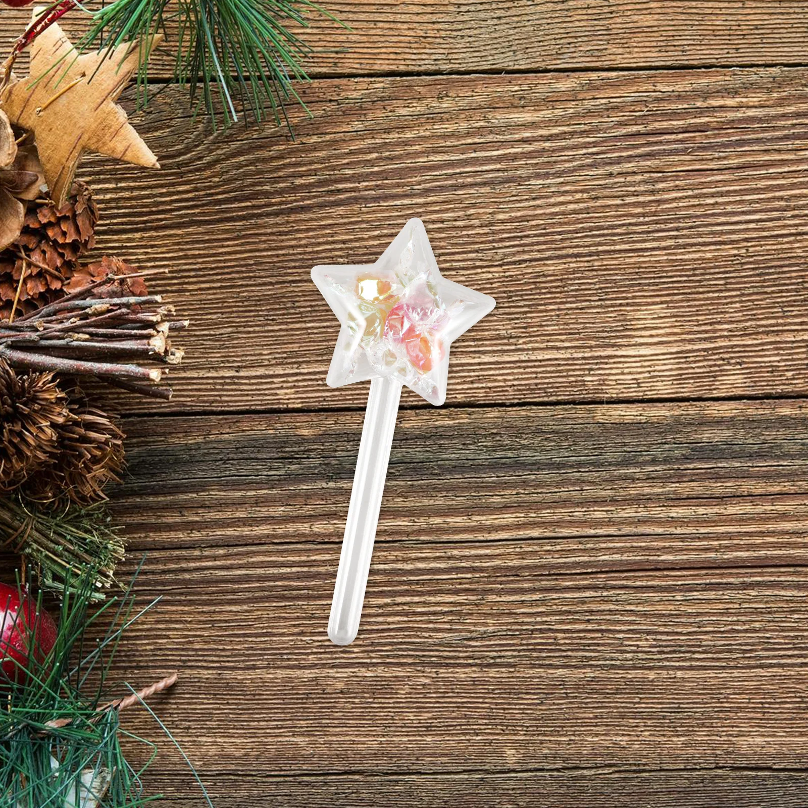 

10pcs Candy Boxes Star Shape Transparent Fairy Wand Design Multi-Function Treat Box For Wedding Birthday Christmas Party Favor