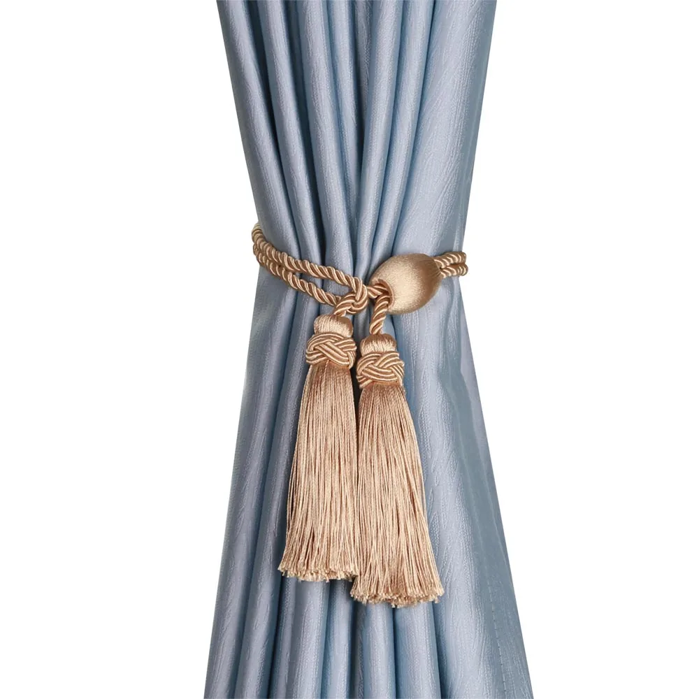 1Pc Tassel Curtain Tieback Gold Decoration Polyester Rope Tiebacks for Curtains Accessories Weave Livingroom Accessories