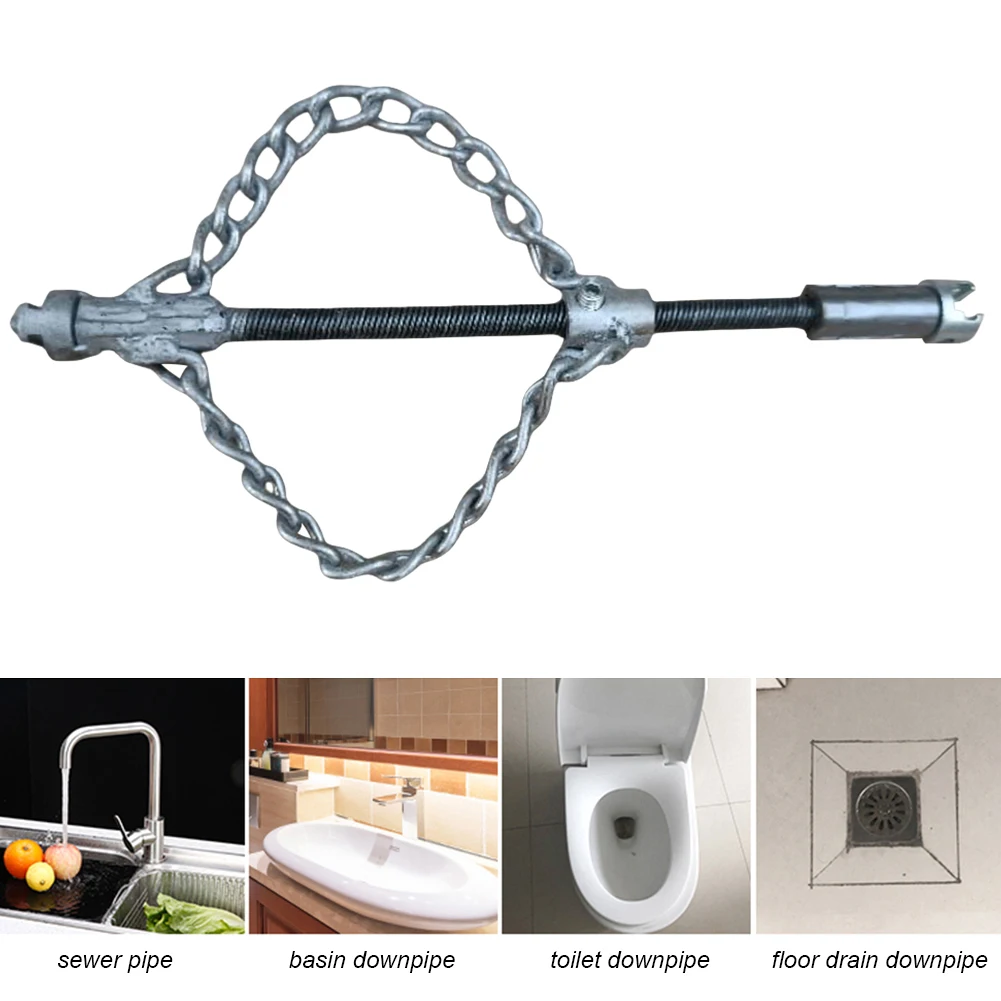 Pipe Maintenance Tool Multi-Purpose Spring Oil Plugging Pipe Dredger Stainless Steel Dredging Sewer Tool for Kitchen Bathroom