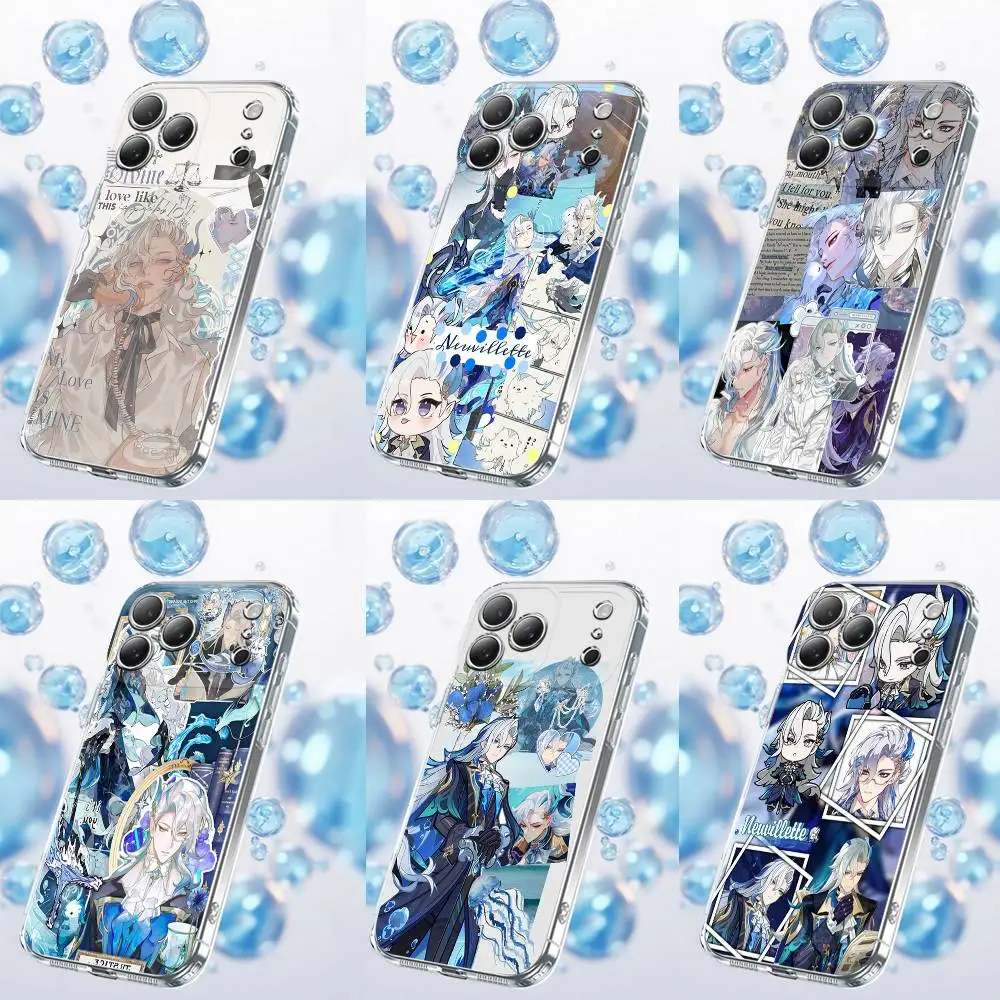 

G-Genshin Impact Neuvillette Phone Case For iPhone 17,16,15,14,13,12,11 Plus,Pro,Max,Plus,E,SE4,Air,Mini Transparent