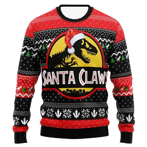 Nieuw in Dinosaurus Lelijke Kerst Trui voor Mannen Mode Grappige Dieren 3D Gedrukt Kids Sweatshirt Losse Harajuku Truien Tops