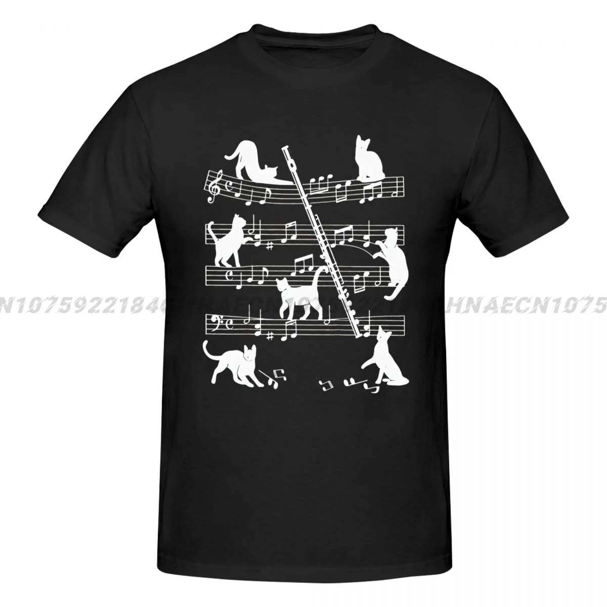 Flautist Flutist Cats Flute Player T Shirts Graphic Cotton Streetwear Short Sleeve Birthday Gifts Summer T-shirt Mens Clothing