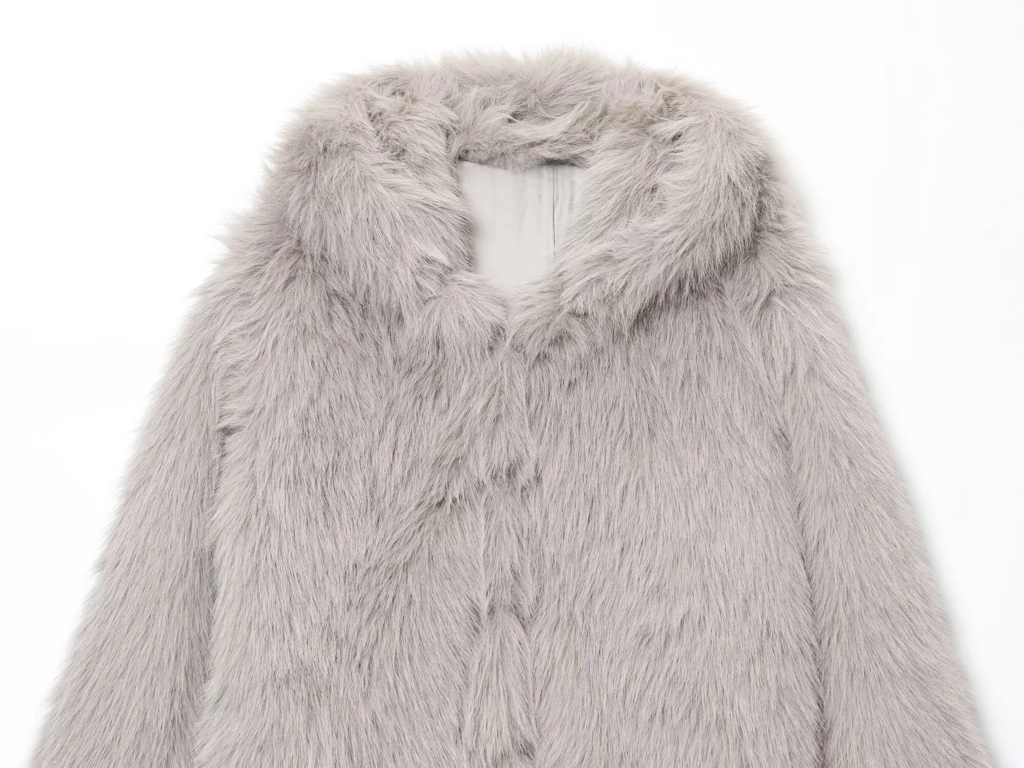 2025 inverno nova feminina casual moda versátil simples high-end lapela manga comprida efeito de pele sintética jaqueta com capuz