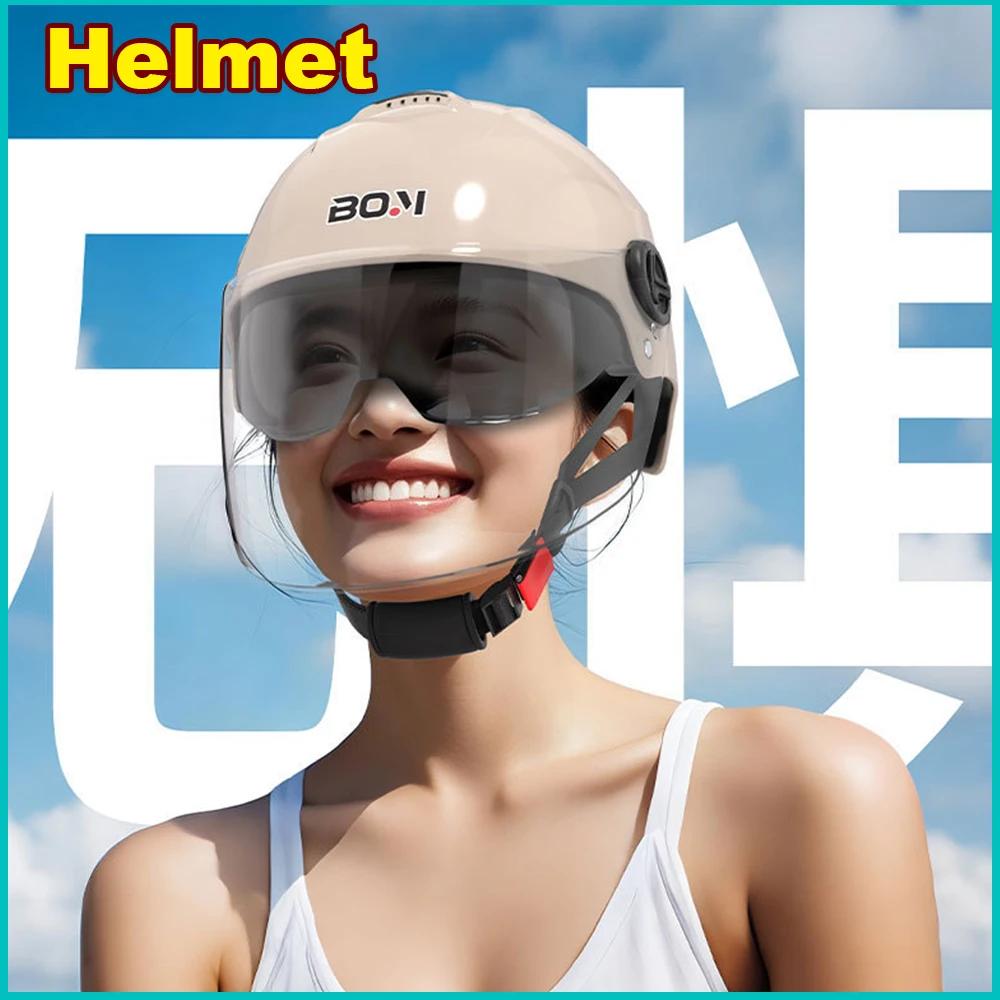 Helmet Dual Mirror Half Face Summer Motorcycle Helmets electric Scooter Safety Helmet Adjustable For Men Women Electric Bicycle