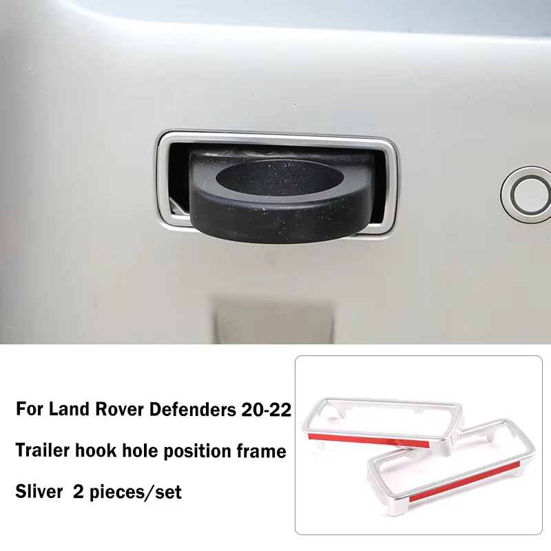 Gancho de remolque de hierro de aleación de aluminio para Land Rover Defender, accesorios de cubierta de Metal rojo y negro, 110, 2020, 2021