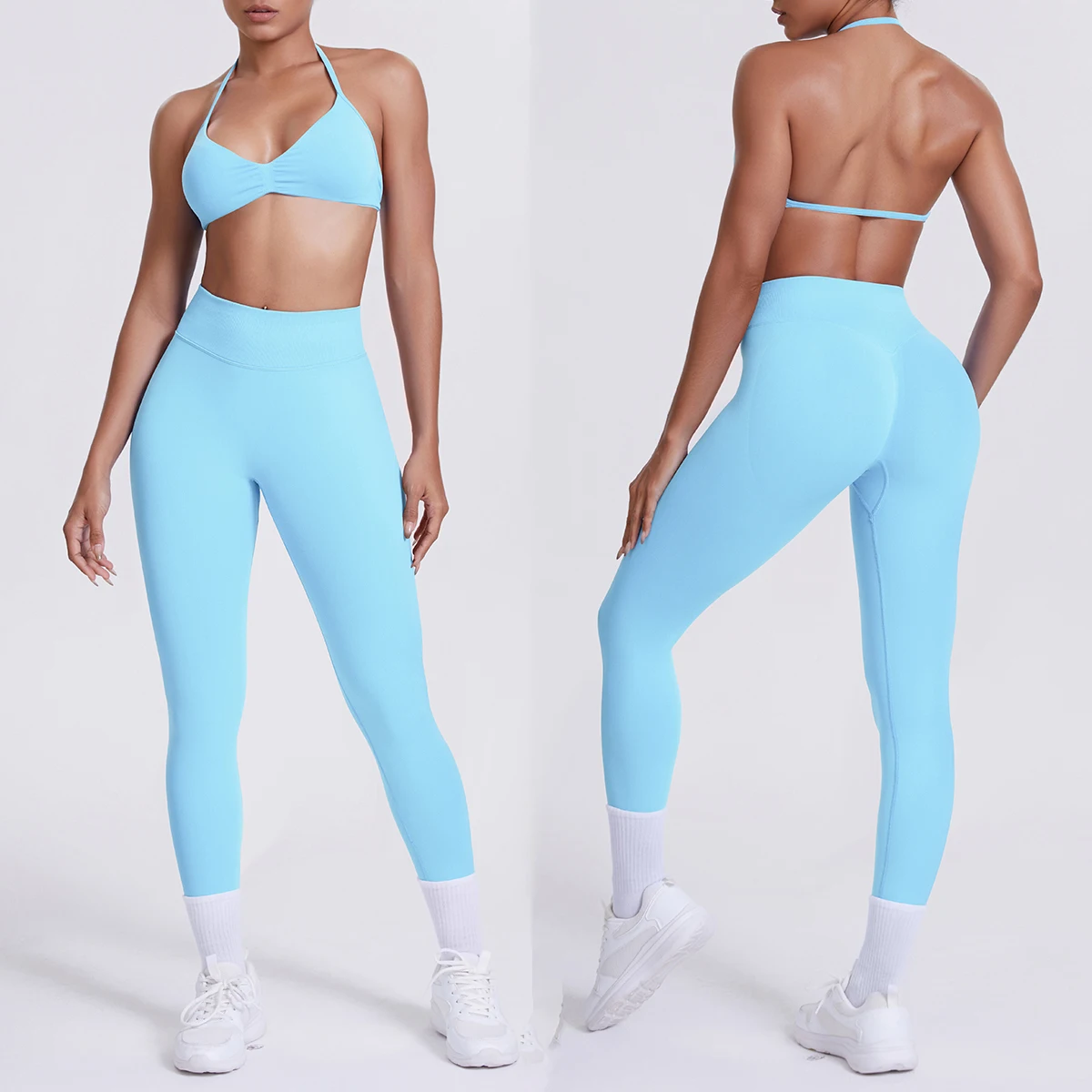

2 Piece Yoga Clothes Women's Tracksuit Athletic Wear Pilates Fitness Suit Gym Workout Push Up Clothes Sports Bra Leggings Suit