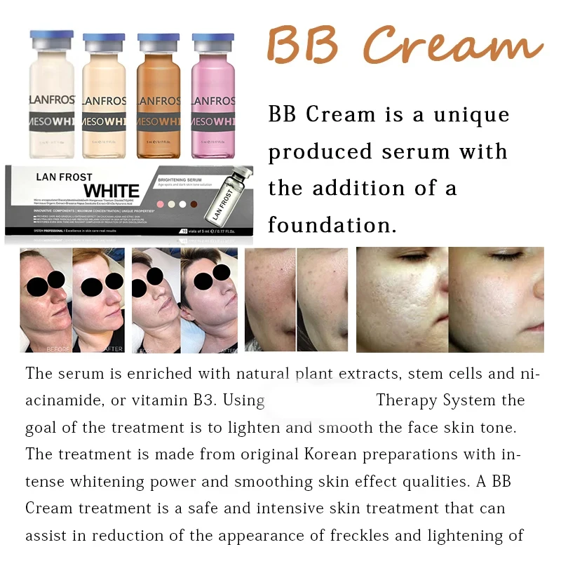 5ml BB Cream Glow Pigment Starter Kit Long-lasting Repair Anti-Aging Brighten Whitening Moisturizing Serum Foundation Skin Care