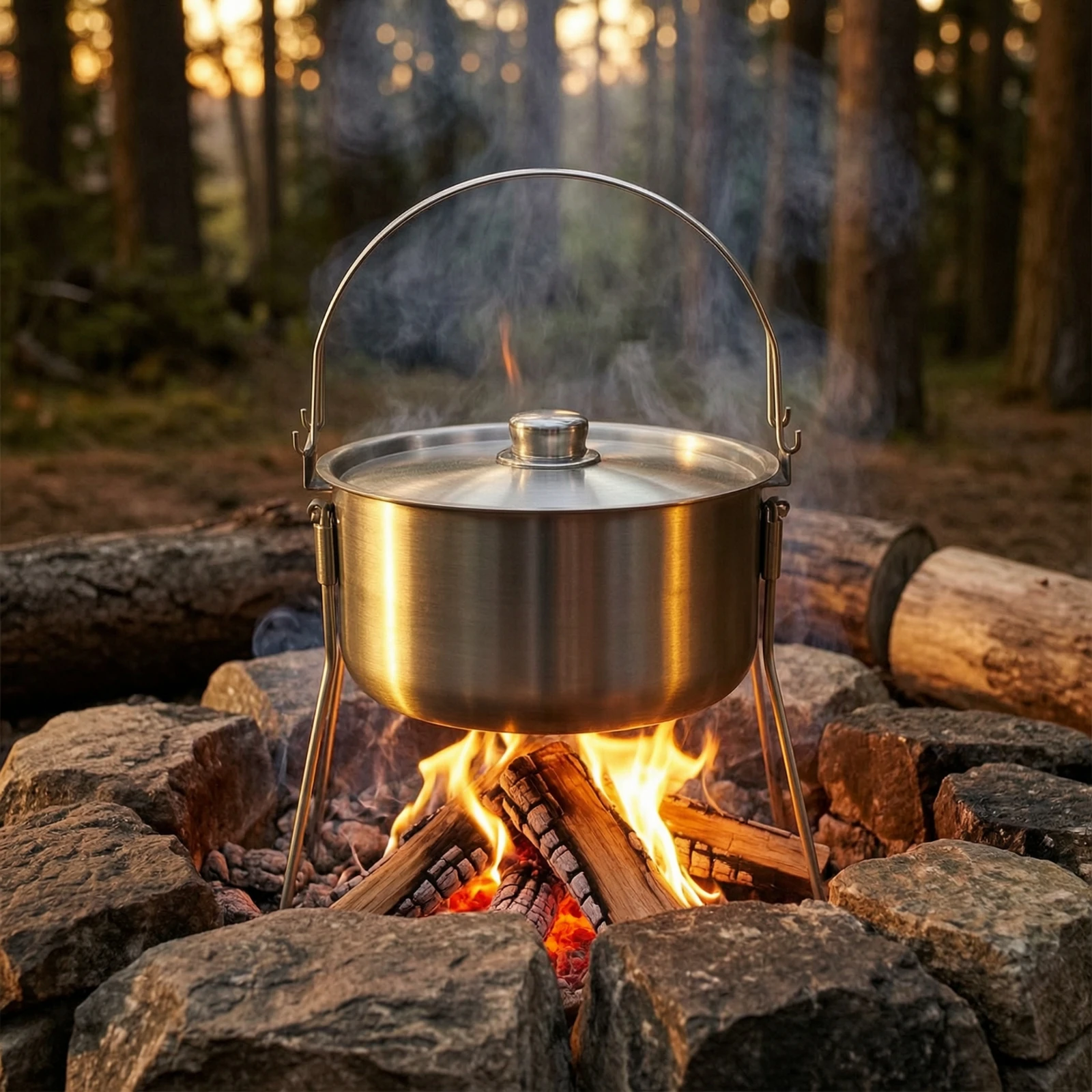 Pentola con Supporto a Treppie - Camping Cooking Pot Tripod recensione e prezzo
