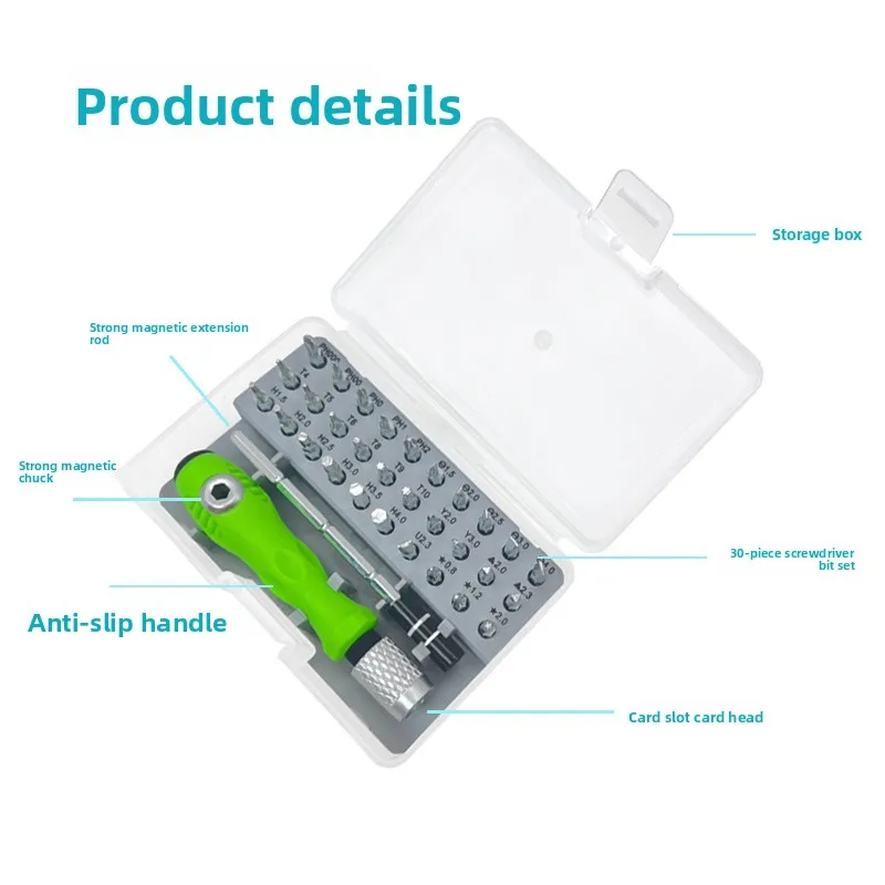 32 in 1 Screwdriver Set, Multi-Purpose Precision Repair Tool Kit for Phone, Electronics Household Hardware Maintenance