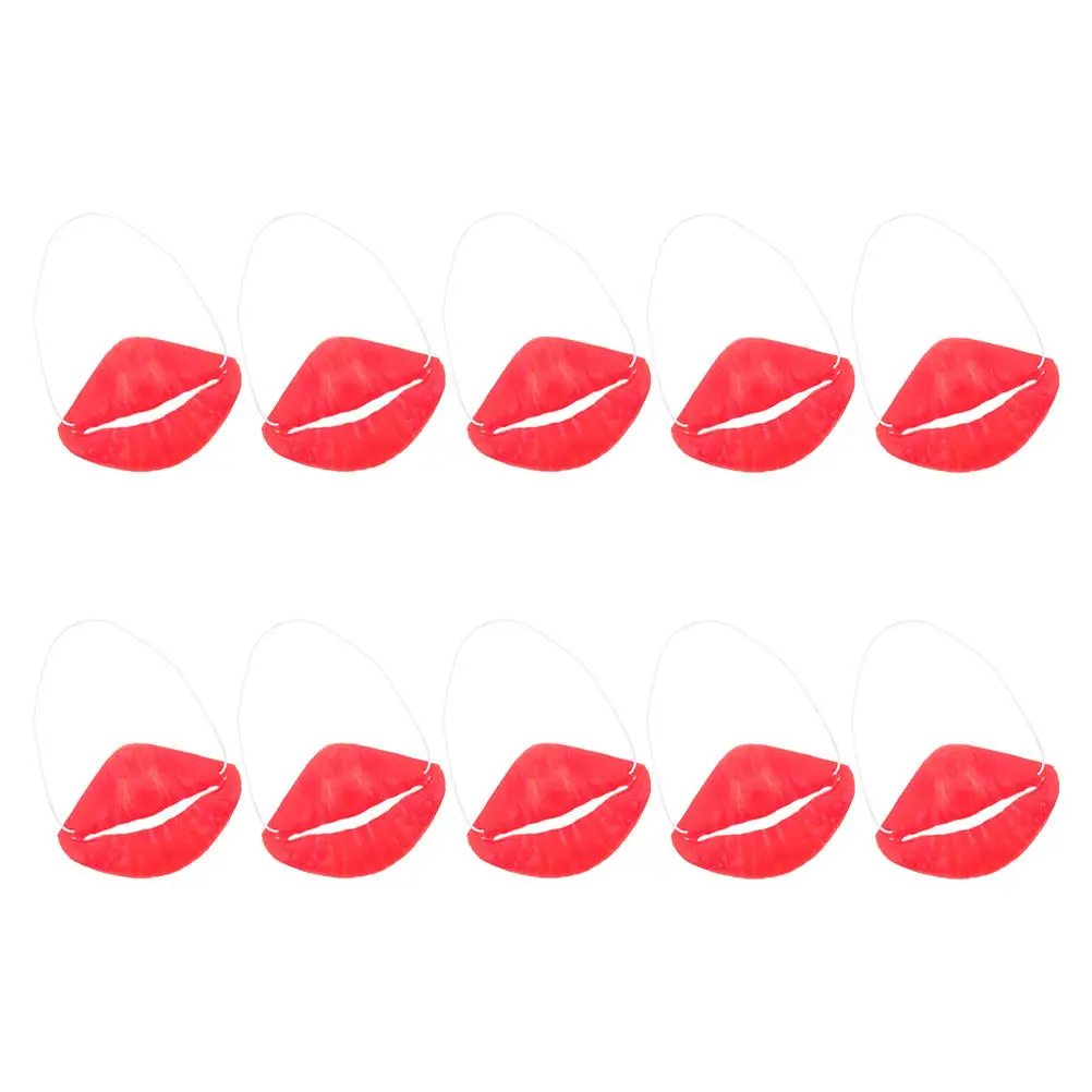 

10Pcs Hilarious Sausage Lips Fake Mouth Props Realistic Red Big Lip Decorations for Halloween Cosplay Masquerade Party Fun
