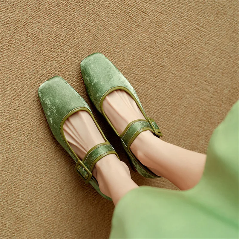 Spring Women Shoes Square Toe Women Pumps Fashion Retro Mary Jane Shoes for Women Chunky Heels Ladies Shoes Zapatos De Mujer