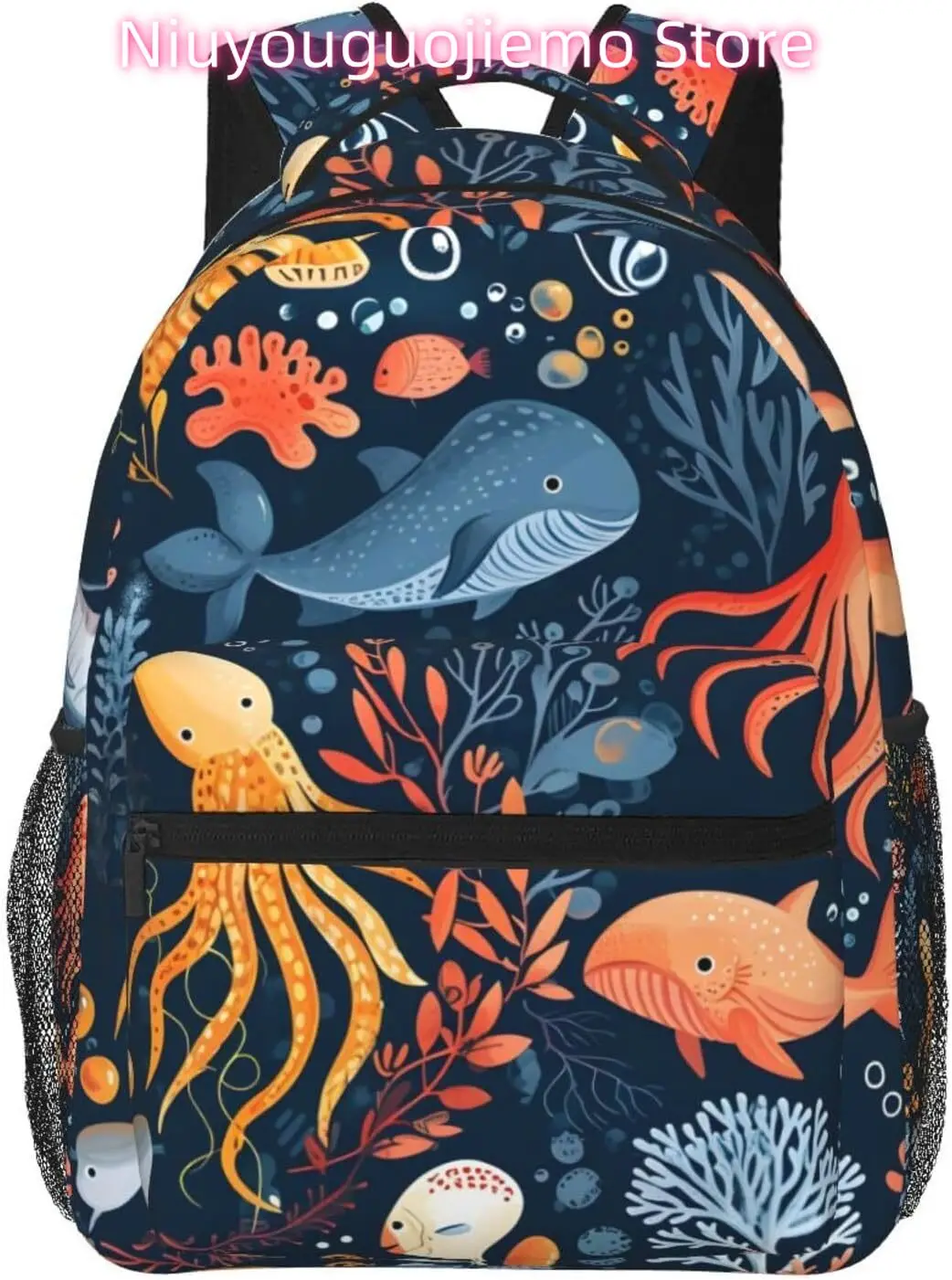 

Ocean Octopus Coral Lightweight Laptop Backpack Lightweight Multipurpose Travel Casual Daypack Unisex College Backapcks for Men