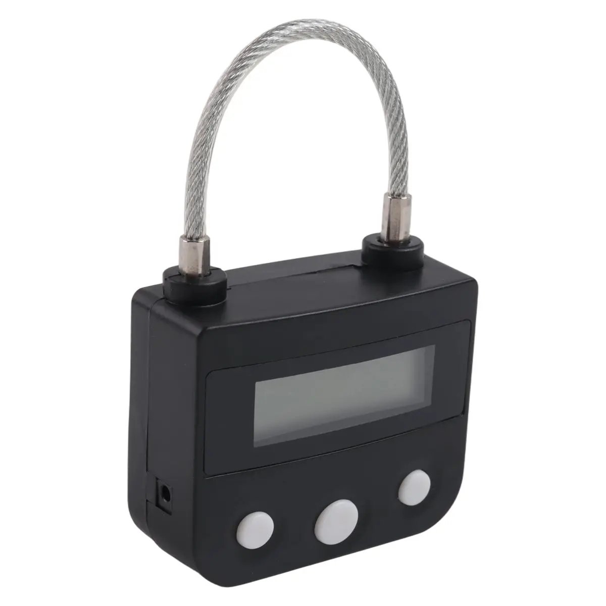 【STOCK】Metal Timer Lock USB LCD Display Metal Electronic Rechargeable Timer Multi-Function Padlock Black