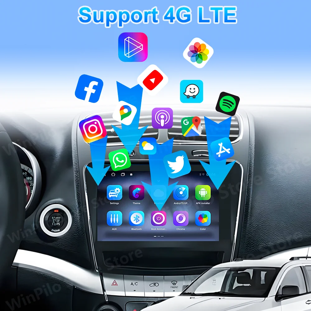 Android 16 Carpaly Navigation GPS For Dodge Journey JC 2011 -2020 Auto Multimedia Video Player Head Unit Car Accessories WIFI 4G view 6