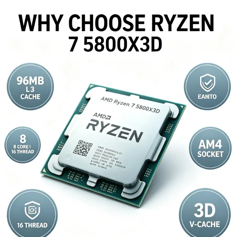 5800X3D Desktop Gaming Processor AM4 Interface 8C16T 5GHz 96MB Cache DDR4 105W PC Processor Loose Piece